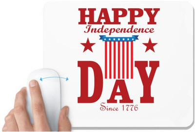 UDNAG White Mousepad 'American Independance Day | happy independence day since 1776' for Computer / PC / Laptop [230 x 200 x 5mm] Non Slip Base Mousepad(White)