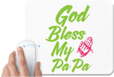 UDNAG White Mousepad 'Father | Bless Papa' for Computer / PC / Laptop [230 x 200 x 5mm] Mousepad(White)
