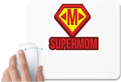 UDNAG White Mousepad 'Mom | Supermom' for Computer / PC / Laptop [230 x 200 x 5mm] Non Slip Base Mousepad(White)