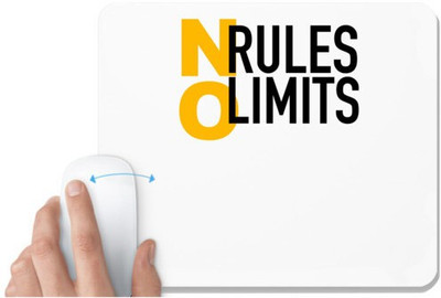 UDNAG White Mousepad 'Rules limits | No rules no limits' for Computer / PC / Laptop [230 x 200 x 5mm] Mousepad(White)