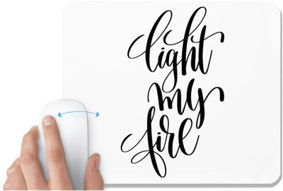 UDNAG White Mousepad 'Light my fire' for Computer / PC / Laptop [230 x 200 x 5mm] Non Slip Base Mousepad(White)