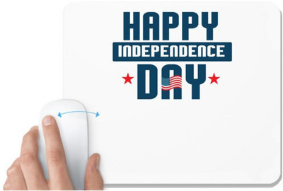 UDNAG White Mousepad 'American Independance Day | happy independence day' for Computer / PC / Laptop [230 x 200 x 5mm] Non Slip Base Mousepad(White)