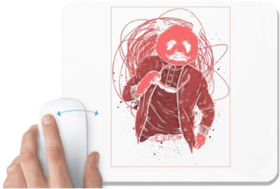 UDNAG White Mousepad 'illustration | Stylish Bear' for Computer / PC / Laptop [230 x 200 x 5mm] Mousepad(White)