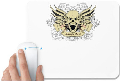 UDNAG White Mousepad 'Death | sample text' for Computer / PC / Laptop [230 x 200 x 5mm] Non Slip Base Mousepad(White)