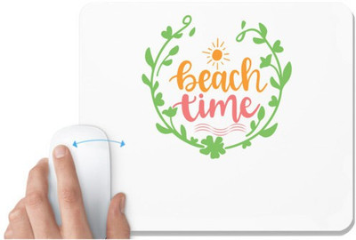 UDNAG White Mousepad 'Beach | beach time' for Computer / PC / Laptop [230 x 200 x 5mm] Non Slip Base Mousepad(White)