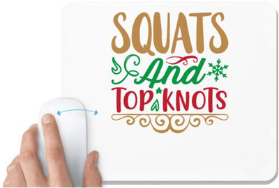 UDNAG White Mousepad 'SQUATS And TOP KNOTS' for Computer / PC / Laptop [230 x 200 x 5mm] Mousepad(White)