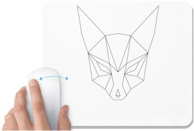 UDNAG White Mousepad 'Geometry | Fox Head Geometry' for Computer / PC / Laptop [230 x 200 x 5mm] Mousepad(White)