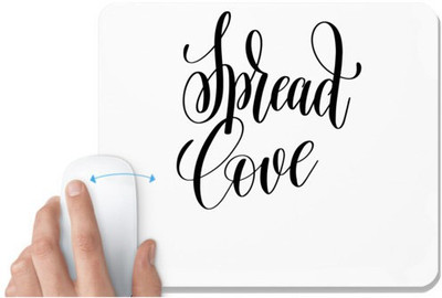 UDNAG White Mousepad 'Spread love' for Computer / PC / Laptop [230 x 200 x 5mm] Non Slip Base Mousepad(White)
