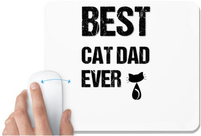 UDNAG White Mousepad 'Cat Dad | Best Cat Dad Ever' for Computer / PC / Laptop [230 x 200 x 5mm] Mousepad(White)