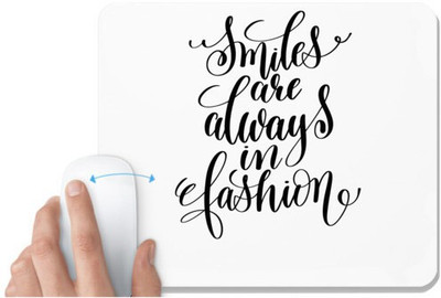 UDNAG White Mousepad 'Smile & Fasion | Smileys are always in fashion' for Computer / PC / Laptop [230 x 200 x 5mm] Mousepad(White)