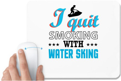 UDNAG White Mousepad 'Smoking | i quite Smoking' for Computer / PC / Laptop [230 x 200 x 5mm] Non Slip Base Mousepad(White)