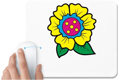UDNAG White Mousepad 'Flower | Leaf and Flower' for Computer / PC / Laptop [230 x 200 x 5mm] Non Slip Base Mousepad(White)