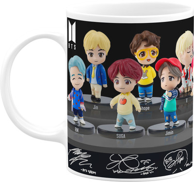 PrintingZone BTS Bts Signature BTS Bangtan Boys Collage Vogue I purple you Butter Army Hd Black Music Band V Suga J-Hope Jungkook Jin Jimin Rm BTS Signature Army Best Gift for BTS Lovers For Friend Boy Girl Microwave Safe Tea Cup('E) Ceramic Coffee Mug(350 ml)