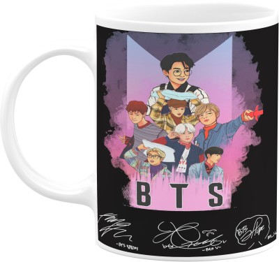 PrintingZone BTS Bts Signature BTS Bangtan Boys Collage Vogue I purple you Butter Army Hd Black Music Band V Suga J-Hope Jungkook Jin Jimin Rm BTS Signature Army Best Gift for BTS Lovers For Friend Boy Girl Microwave Safe Tea Cup(D) Ceramic Coffee Mug(350 ml)