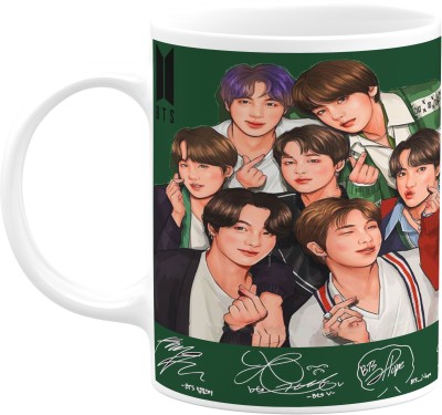 PrintingZone BTS Bts Signature BTS Bangtan Boys Collage Vogue I purple you Butter Army Hd Black Music Band V Suga J-Hope Jungkook Jin Jimin Rm BTS Signature Army Best Gift for BTS Lovers For Friend Boy Girl Microwave Safe Tea Cup(G) Ceramic Coffee Mug(350 ml)