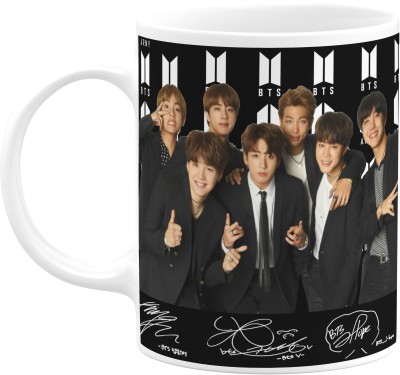 PrintingZone BTS Bts Signature BTS Bangtan Boys Collage Vogue I purple you Butter Army Hd Black Music Band V Suga J-Hope Jungkook Jin Jimin Rm BTS Signature Army Best Gift for BTS Lovers For Friend Boy Girl Microwave Safe Tea Cup(A) Ceramic Coffee Mug(350 ml)