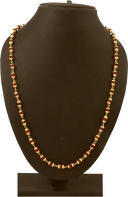 LETNIX Religious Jewellery Cap Mala With Gold-plated Plated Brass, Wood Chain Gold-plated Plated Brass Chain