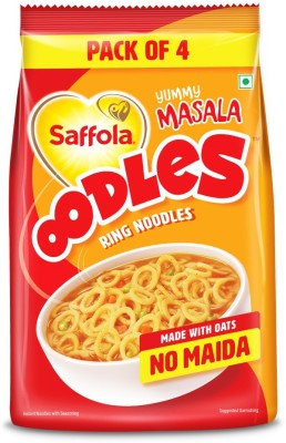 Saffola Oodles Yummy Masala No Maida Whole Grain Oats Instant Noodles Vegetarian(4 x 53 g)
