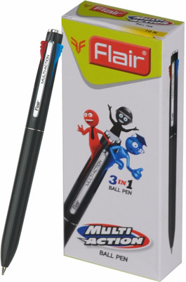 FLAIR Multi Action pack of 10 Ball Pen(Pack of 10, Ink Color - Blue)