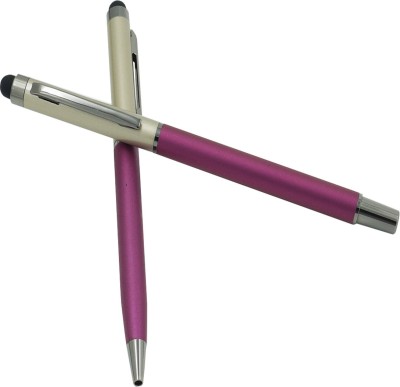 auteur Hera Premium Purple Color 2 Pcs Best Writing Fancy Ballpoint Pen & Luxury Gel Roller Pen , Slim Metal Body , With Stylus For Capacitive Touch Screen Pen Gift Set(Pack of 2, Blue)