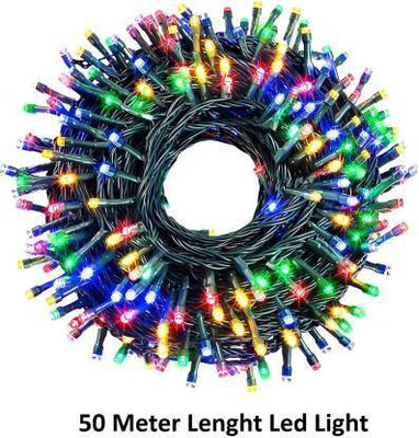 Aj Enterprises 400 LEDs 50.8 m Multicolor Color Changing, Flickering, Steady String Rice Lights(Pack of 1)