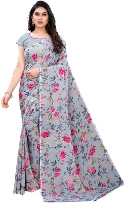 Guru Alankar Digital Print Daily Wear Georgette Saree(Grey)