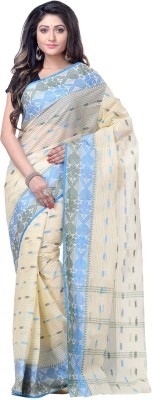 TANTLOOM Self Design Handloom Handloom Pure Cotton Saree(Cream)