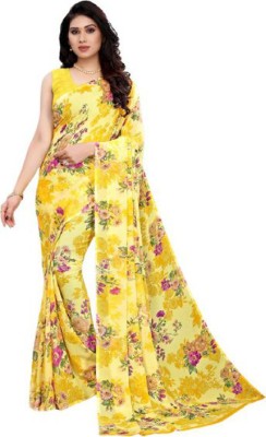 Dori Printed Daily Wear Georgette Saree(Yellow)