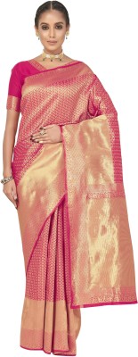 sareela Woven Banarasi Jacquard, Silk Blend Saree(Pink)