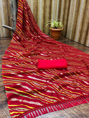 Kanooda Prints Woven Kota Doria Net Saree(Multicolor)