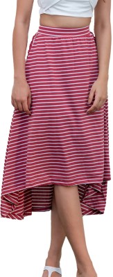 KHAASAAM Striped Women Flared Multicolor Skirt