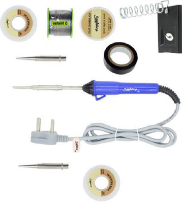 Electrosmart Pack of 9,Basic Soldering Iron Kit 25 W Simple 25 W Temperature Controlled(Flat Tip)