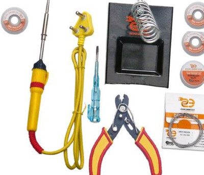 Electrosmart 9 in 1 Basic Soldering Iron Kit 25 W Simple 25 W Temperature Controlled(Flat Tip)