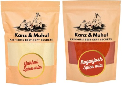 Kanz and Muhul Yakhni Spice Mix and Roganjosh Spice Mix for Cooking | Pack of 2 (80gm Each)(2 x 80 g)