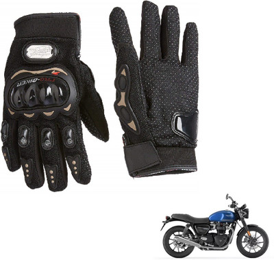 AuTO ADDiCT PRO BIKER GLOVES BLACK FOR TRIUMPH STREET TWIN Riding Gloves(Black)