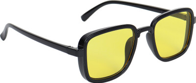 KiwiCaves Rectangular Sunglasses(For Men & Women, Yellow)