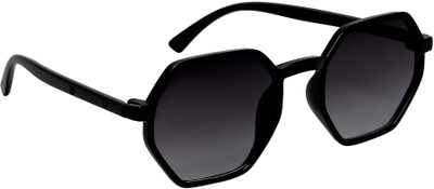 TheWhoop Round Sunglasses(For Men & Women, Black)