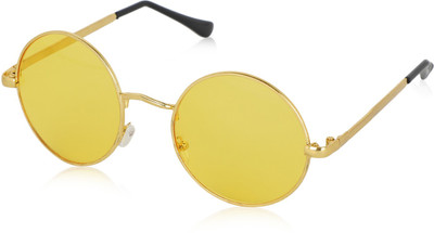 Alchiko Round, Sports Sunglasses(For Men & Women, Yellow)