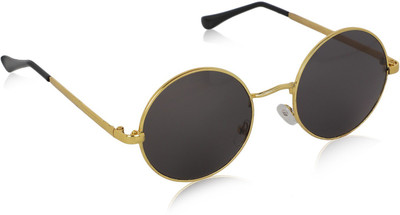 Yiweto Round Sunglasses(For Men & Women, Black)