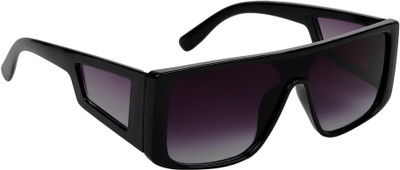 KiwiCaves Retro Square Sunglasses(For Men & Women, Black)