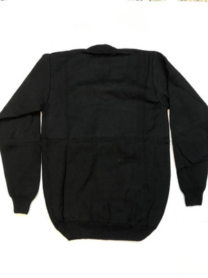 Rajindras Solid, Self Design V Neck Casual Men Black Sweater