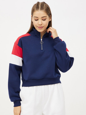 HARPA Full Sleeve Color Block Women Sweatshirt