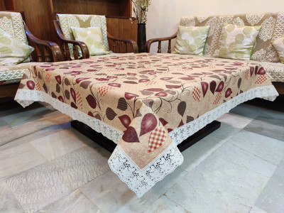 MONKDECOR Printed 2 Seater Table Cover(Multicolor, PVC)