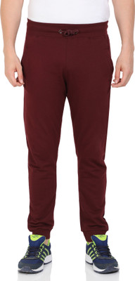 RSO Outfits Solid Men Maroon Track Pants