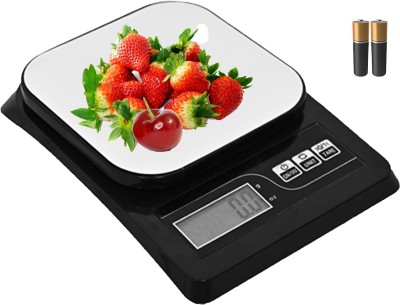 Qozent Kitchen Weight Machine- 10 kg Kitchen Scale, Food Scale, Digital Scale Beautiful LCD Screen, 2 Measurement Units, Gram Scale Used for Weight Loss, Baking, Cooking /5/UQa Weighing Scale(Black)