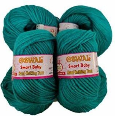 JEFFY Oswal Smart Baby Wool Hand Knitting Soft Fingering Crochet Hook 16pcs (400gms) 25gm Each Ball Shade no.28 turquish