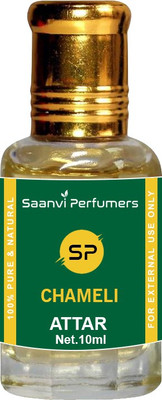 Saanvi perfumers Chameli Attar For Unisex Long Lasting Fragrance & Free From Alcohol 10ML Pure Natural & Premium Quality Roll-On Floral Attar Floral Attar(Chameli)