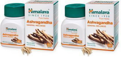 HIMALAYA Ashwagandha 60 Tablets Pack of 2(Pack of 2, 120 Tablets)