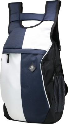 Mike Multi purpose Laptop Backpack - White & Navy Blue Backpack(Multicolor, 21 L)