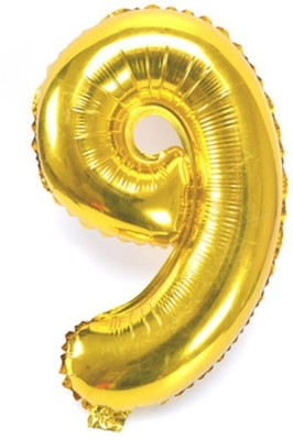 Hippity Hop Solid Numbers Foil Balloon 40' Inch 9 Number Pack of one Unit Gold Balloon(Gold, Pack of 1)